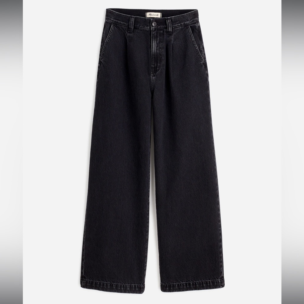 Wide Leg Black Denim Jeans - Women's Flare & Wide Leg